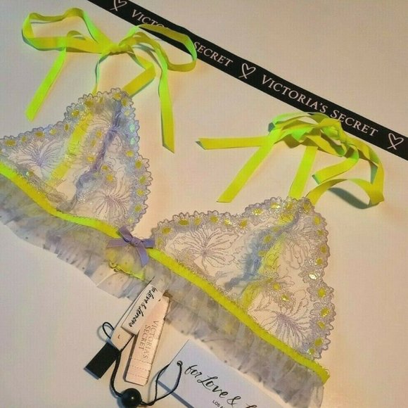For LOVE and LEMONS Neon Buttercup Lace Bralette - Picture 7 of 8